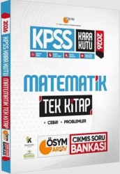 2026 KPSS Kara Kutu Matematik TEK KİTAP ÖSYM Arşiv Çıkmış Soru Bankası Konu Özetli Dijital Çözümlü - Karakutu Yayın