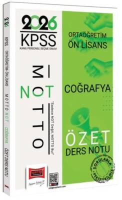 2026 KPSS Ortaöğretim Ön Lisans Motto Serisi Coğrafya Özet Ders Notu - 1