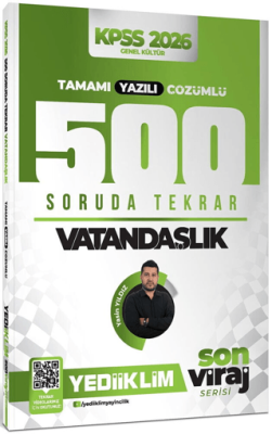 2026 KPSS Son Viraj Serisi Vatandaşlık Tamamı Yazılı Çözümlü 500 Soruda Genel Tekrar Kampı - 1