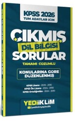 2026 KPSS Tüm Adaylar İçin Dil Bilgisi Tamamı Çözümlü Çıkmış Sorular Konularına Göre Düzenlenmiş - Yediiklim Yayınları