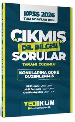 2026 KPSS Tüm Adaylar İçin Dil Bilgisi Tamamı Çözümlü Çıkmış Sorular Konularına Göre Düzenlenmiş - 1