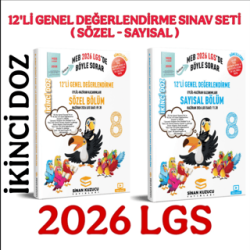 2026 LGS 8. Sınıf İkinci Doz 12`li Genel Değerlendirme Sınav Seti Sayısal + Sözel - Sinan Kuzucu Yayınları