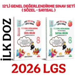 2026 LGS 8. Sınıf İlk Doz 12`li Genel Değerlendirme Sınav Seti Sayısal + Sözel - Sinan Kuzucu Yayınları