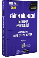 2026 MEB AGS Eğitim Bilimleri Öğrenme Psikolojisi Video Destekli Ders İzleme Defteri - Pegem Akademi Yayıncılık