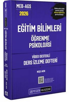 2026 MEB AGS Eğitim Bilimleri Öğrenme Psikolojisi Video Destekli Ders İzleme Defteri - 1