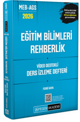 2026 MEB AGS Eğitim Bilimleri Rehberlik Video Destekli Ders İzleme Defteri - Pegem Akademi Yayıncılık