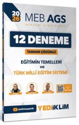 2026 MEB-AGS Eğitimin Temelleri ve Türk Milli Eğitim Sistemi Tamamı Çözümlü 12 Deneme - Yediiklim Yayınları