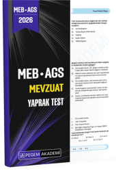 2026 MEB AGS Mevzuat Yaprak Test - Pegem Akademi Yayıncılık
