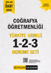 2026 MEB AGS ÖABT Coğrafya Öğretmenliği Tamamı Çözümlü Türkiye Geneli 1-2-3 3`lü Deneme Seti - Pegem Akademi Yayıncılık