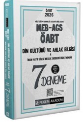 2026 MEB AGS ÖABT Din Kültürü Ve Ahlak Bilgisi İmam Hatip Lisesi Meslek Dersleri Öğretmenliği Tamamı Çözümlü 7 Deneme - Pegem Akademi Yayıncılık