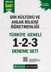 2026 MEB AGS ÖABT Din Kültürü ve Ahlak Bilgisi Öğretmenliği Tamamı Çözümlü Türkiye Geneli 1-2-3 3`lü Deneme - Pegem Akademi Yayıncılık