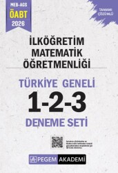 2026 MEB AGS ÖABT İlköğretim Matematik Öğretmenliği Tamamı Çözümlü Türkiye Geneli 1-2-3 3`lü Deneme Seti - Pegem Akademi Yayıncılık