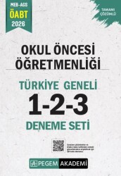 2026 MEB AGS ÖABT Okul Öncesi Öğretmenliği Tamamı Çözümlü Türkiye Geneli 1-2-3 3`lü Deneme Seti - Pegem Akademi Yayıncılık