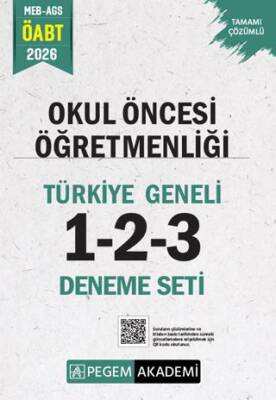 2026 MEB AGS ÖABT Okul Öncesi Öğretmenliği Tamamı Çözümlü Türkiye Geneli 1-2-3 3`lü Deneme Seti - 1