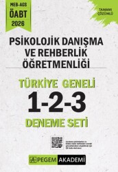 2026 MEB AGS ÖABT Psikolojik Danışma ve Rehberlik Öğretmenliği Tamamı Çözümlü Türkiye Geneli 1-2-3 3`lü Deneme Seti - Pegem Akademi Yayıncılık