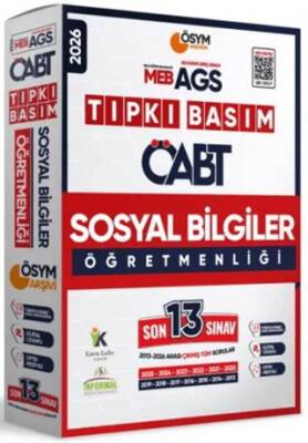 2026 MEB AGS ÖABT Sosyal Bilgiler Öğretmenliği ÖSYM Tıpkı Basım 13`lü Deneme - 1