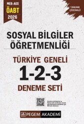 2026 MEB AGS ÖABT Sosyal Bilgiler Öğretmenliği Tamamı Çözümlü Türkiye Geneli 1-2-3 3`lü Deneme Seti - Pegem Akademi Yayıncılık
