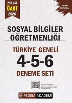 2026 MEB AGS ÖABT Sosyal Bilgiler Öğretmenliği Tamamı Çözümlü Türkiye Geneli 4-5-6 3`lü Deneme Seti - 1