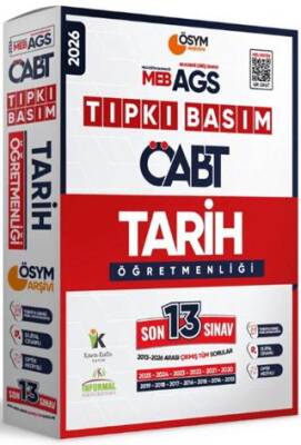 2026 MEB AGS ÖABT Tarih Öğretmenliği ÖSYM Tıpkı Basım 13 lü Deneme Paketi - 1