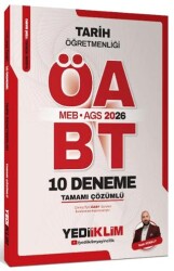2026 MEB AGS ÖABT Tarih Öğretmenliği Tamamı Çözümlü 10 Deneme - Yediiklim Yayınları