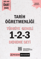 2026 MEB AGS ÖABT Tarih Öğretmenliği Tamamı Çözümlü Türkiye Geneli 1-2-3 3`lü Deneme Seti - Pegem Akademi Yayıncılık