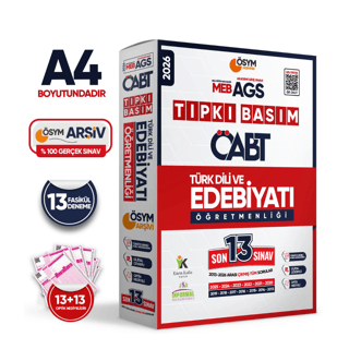 2026 MEB-AGS ÖABT Türk Dili ve Edebiyatı Öğretmenliği ÖSYM Tıpkı Basım 13lü Deneme Paketi Dijital Çözümlü - 1