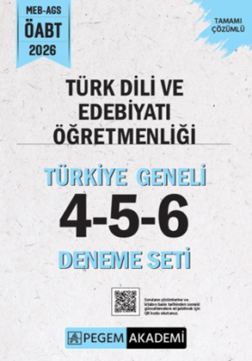 2026 MEB AGS ÖABT Türk Dili ve Edebiyatı Öğretmenliği Tamamı Çözümlü Türkiye Geneli 4-5-6 3`lü Deneme Seti - 1
