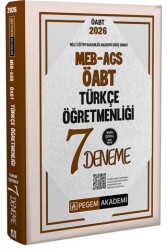 2026 MEB AGS ÖABT Türkçe Öğretmenliği Tamamı Çözümlü 7 Deneme - Pegem Akademi Yayıncılık