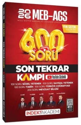 2026 MEB-AGS Son Tekrar Kampı 600 Soru Bankası Youtube Video Çözümlü - 1