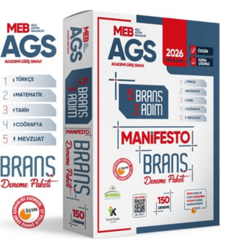 2026 MEB AGS Tüm Dersler 3 Adım 5li Manifesto 150 Adet Branş Deneme Seti - 1