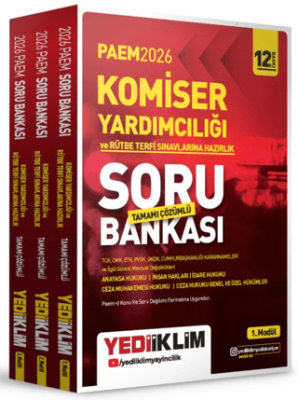 2026 PAEM Komiser Yardımcılığı ve Rütbe Terfi Sınavlarına Hazırlık Modüler Set Tamamı Çözümlü Soru Bankası 3 Modül - 1