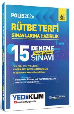 2026 Polis Rütbe Terfi Sınavlarına Hazırlık Tamamı Çözümlü 15 Deneme Sınavı - 1