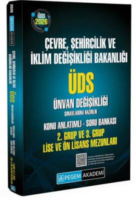 2026 ÜDS Çevre Şehircilik ve İklim Değişikliği Bakanlığı ÜDS Ünvan Değişikliği Sınavlarına Hazırlık Konu Anlatımlı Soru Bankası 2. Grup ve 3. Grup Ön Lisans Mezunları - 1