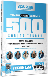 2026 Yeni AGS Son Viraj Serisi Eğitim Bilimleri-Türk Milli Eğitim Sistemi-Mevzuat Tamamı Yazılı Çözümlü 500 Soruda Genel Tekrar - Yediiklim Yayınları