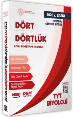 2026 YKS-TYT MEBİ-OGM Dört Dörtlük Biyoloji Pekiştirme Testleri Soru Bankası - 1