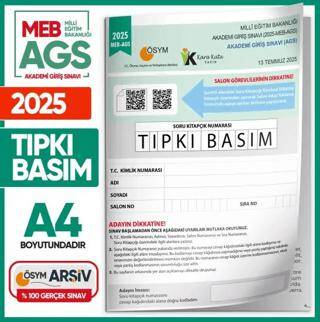 2025 MEB AGS Tıpkı Basım Çıkmış Soru ÖSYM Kitapçığı Tam Hali Video-PDF Çözümlü Türkiye Geneli - 1