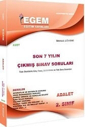 2. Sınıf Adalet Son 6 Yılın Çıkmış Sınav Soruları - Egem Eğitim Yayınları