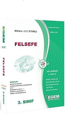 Egem Eğitim Yayınları 3. Sınıf 5. Yarıyıl Felsefe Konu Anlatımlı Soru Bankası Kod 319 - 1