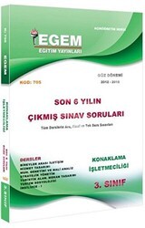 Egem Eğitim Yayınları 3. Sınıf 5. Yarıyıl Konaklama İşletmeciliği Güz Dönemi Çıkmış Sınav Soruları Kod 705 - Egem Eğitim Yayınları
