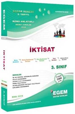 Egem Eğitim Yayınları 3. Sınıf 6. Yarıyıl İktisat Bahar Dönemi Konu Anlatımlı Soru Bankası - Kod 3315 - 1