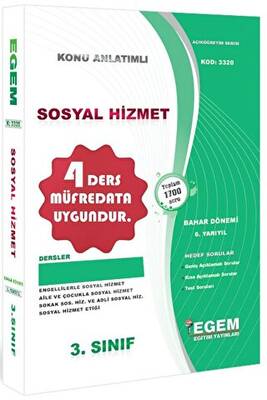 Egem Eğitim Yayınları 3. Sınıf 6. Yarıyıl Konu Anlatımlı Sosyal Hizmet - Kod 3320 - 1