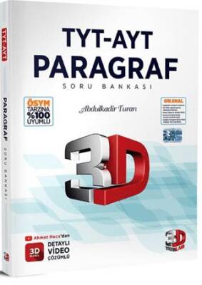 3D Yayınları 2025 TYT-AYT Paragraf Soru Bankası - 1