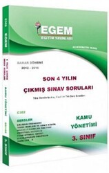 Egem Eğitim Yayınları 3. Sınıf 6. Yarıyıl Kamu Yönetimi Son 5 Yılın Çıkmış Sınav Soruları - Egem Eğitim Yayınları