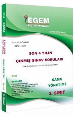 Egem Eğitim Yayınları 3. Sınıf 6. Yarıyıl Kamu Yönetimi Son 5 Yılın Çıkmış Sınav Soruları - 1