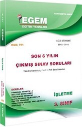 Egem Eğitim Yayınları 3. Sınıf İşletme Çıkmış Sınav Soruları 2012-2018 - Egem Eğitim Yayınları