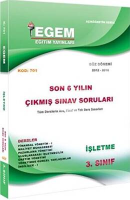 Egem Eğitim Yayınları 3. Sınıf İşletme Çıkmış Sınav Soruları 2012-2018 - 1