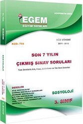 Egem Eğitim Yayınları 3. Sınıf Sosyoloji Çıkmış Sınav Soruları 2012-2018 - Egem Eğitim Yayınları