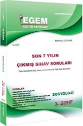 Egem Eğitim Yayınları 3. Sınıf Sosyoloji Çıkmış Sınav Soruları - Egem Eğitim Yayınları