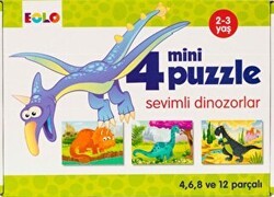 4 Mini Puzzle - Sevimli Dinozorlar - Eolo Yayıncılık