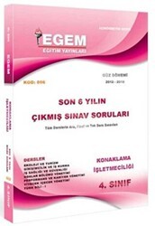 Egem Eğitim Yayınları 4. Sınıf 7. Yarıyıl Konaklama İşletmeciliği Güz Dönemi Çıkmış Sınav Soruları 2012-2018 - Egem Eğitim Yayınları
